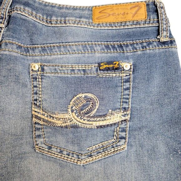 Seven 7 Brand Blue Denim Shorts - Picture 4 of 9
